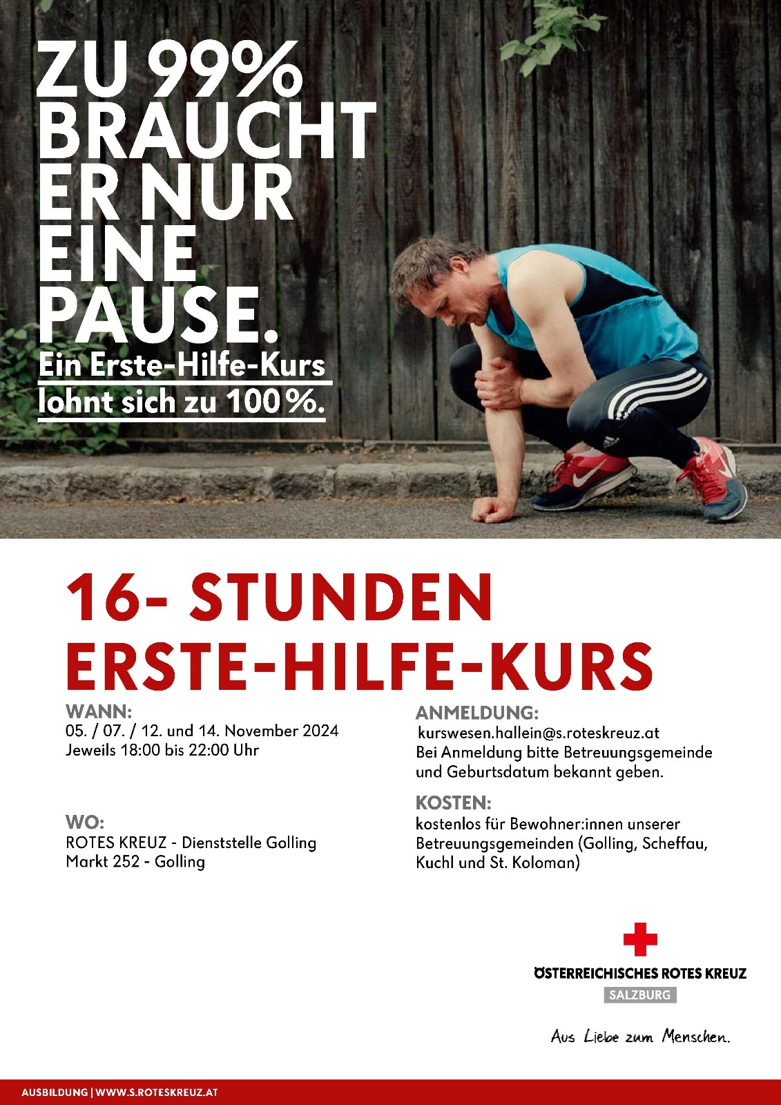 Flyer kostenloser Erste Hilfe Kurs